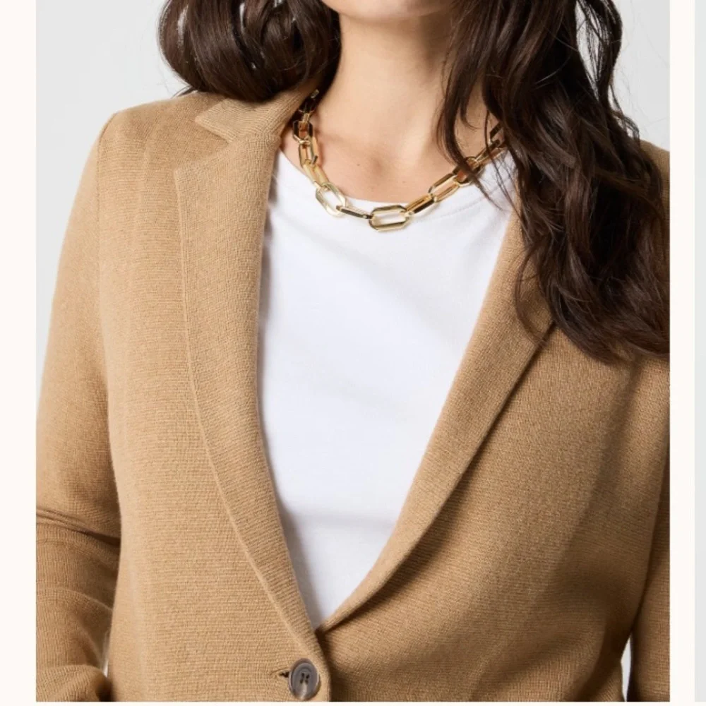 J. Crew Schoolboy sweater blazer Tailored Camel Knit Jacket